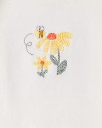 Baby Girl 3-Piece Flower Outfit Set - Yellow/White