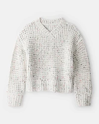 Girls Confetti Sweater - Cream