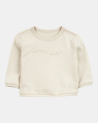Baby Glitter Fleece Sweatshirt- Ivory