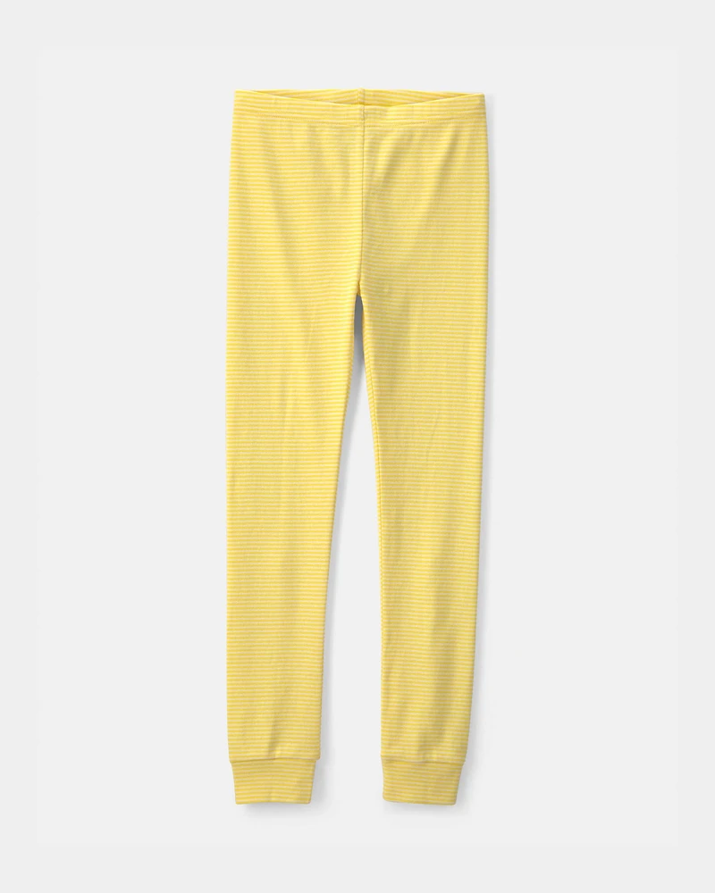 Girls Strawberry 100% Cotton Snug Fit 2-Piece Pajama Set - Yellow