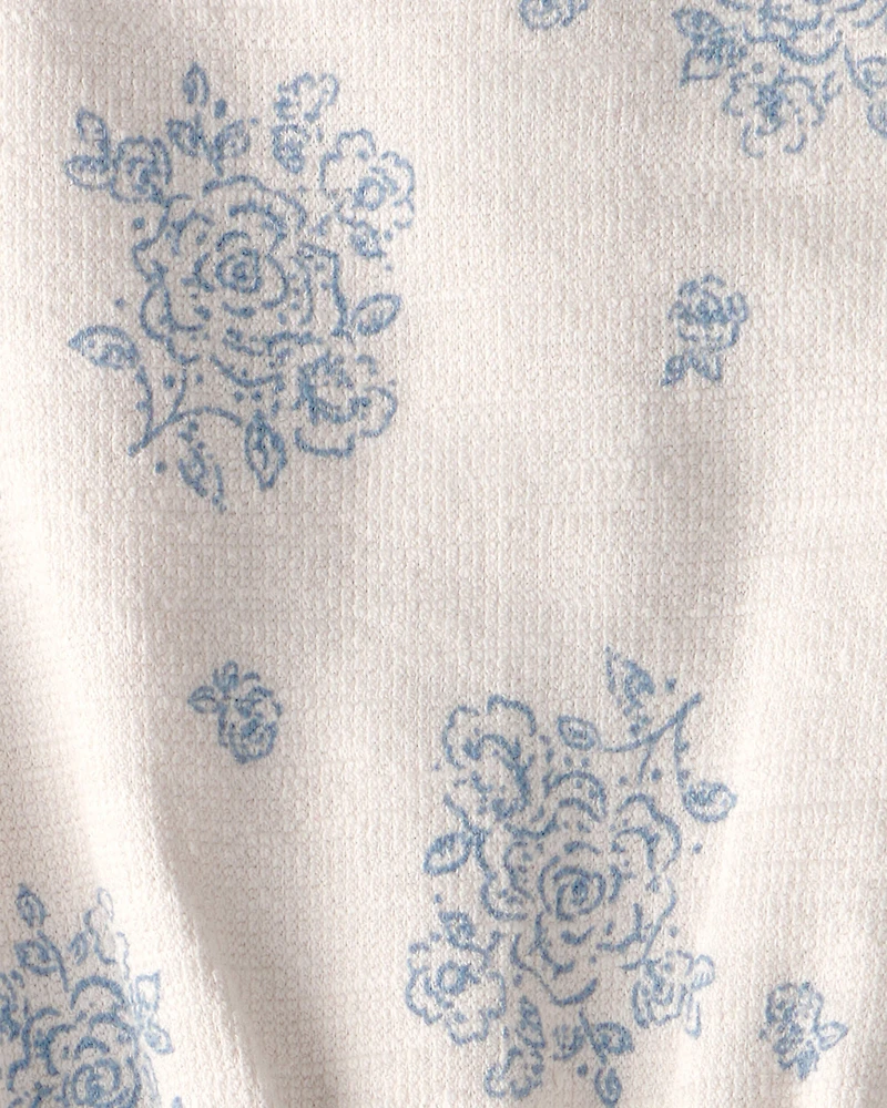 Baby Girl Organic Cotton Romper in Royal Bloom Print