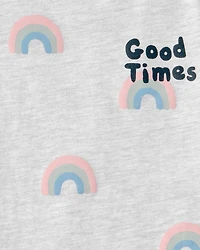 Toddler Girl 'Good Times' Short-Sleeve Graphic Tee - Grey