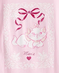 Girls Marie Cat Short-Sleeve Graphic Tee - Pink