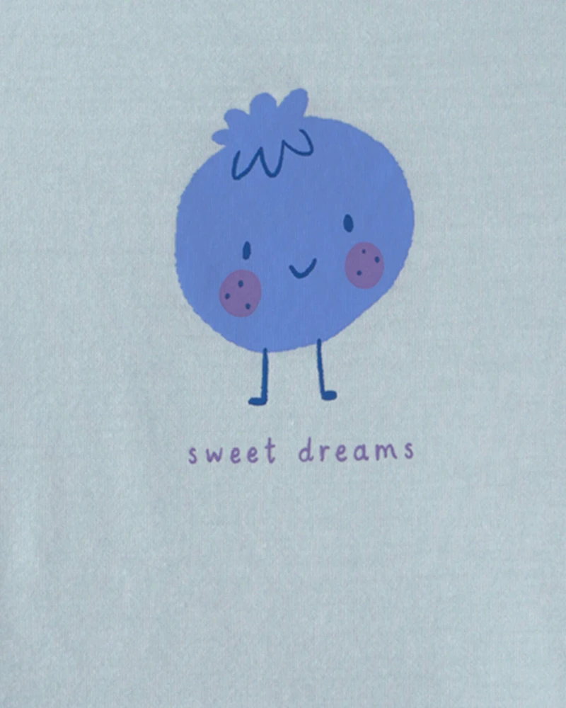 Toddler Girl 2-Piece Blueberry Sleeveless Pajama Set - Blue