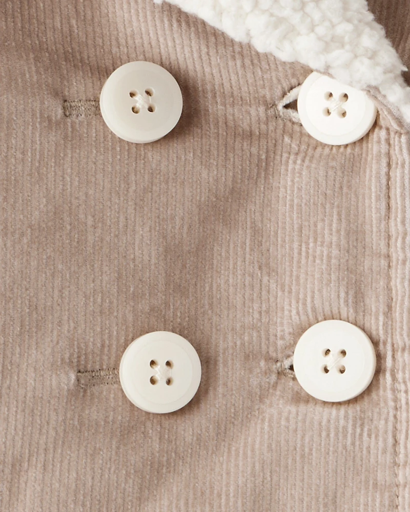 Baby Girl Corduroy Long-Sleeve Fashion Jacket - Cream