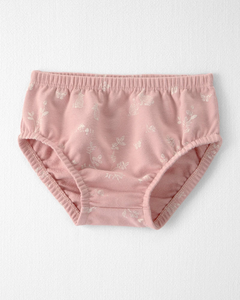 Baby Girl Organic Cotton French Terry Dress in Pink Bunnies Print