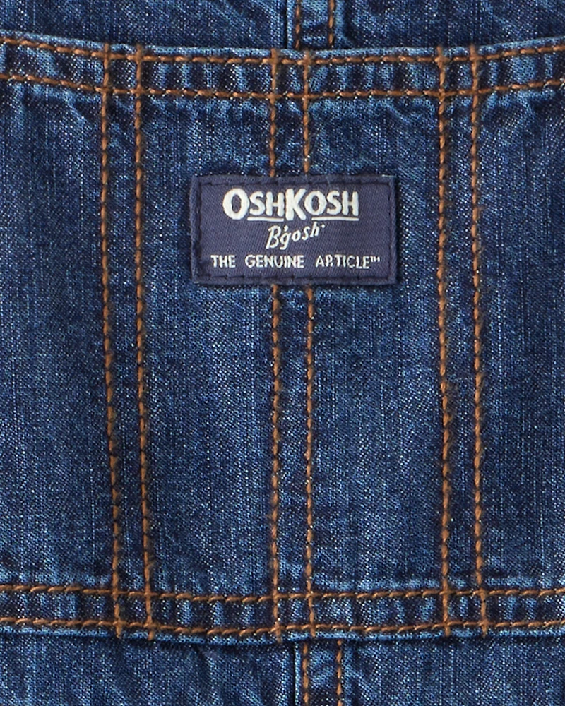 Toddler Buffalo Check Denim Overalls - Blue