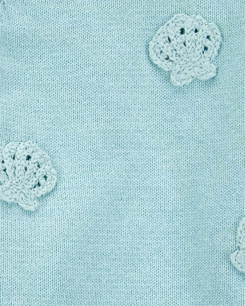 Baby Girl 2-Piece Crochet Sweater Knit Tank & Diaper Cover Set