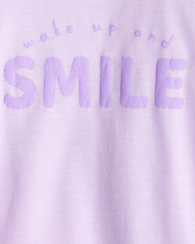 Girls 2-Pack Smiley Face Nightgowns - Purple