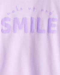 Girls 2-Pack Smiley Face Nightgowns - Purple
