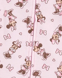 Baby Girl Disney© Minnie Mouse Snug Fit Cotton Footie 1-Piece Pajamas - Pink