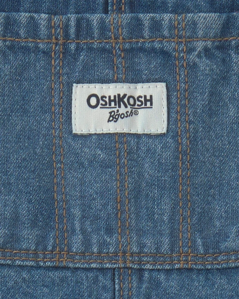 Toddler Girl Wide-Leg Overalls - Medium Wash