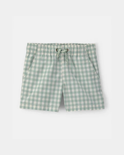 Toddler Boy Gingham Poplin Shorts - Green