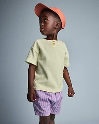 Toddler Boy Henley Tee with Pocket - Yellow