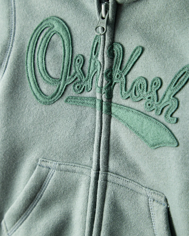 Baby Boy DayDream Fleece Hooded Zip-Up Jacket - Green