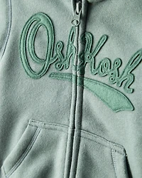 Baby Boy DayDream Fleece Hooded Zip-Up Jacket - Green