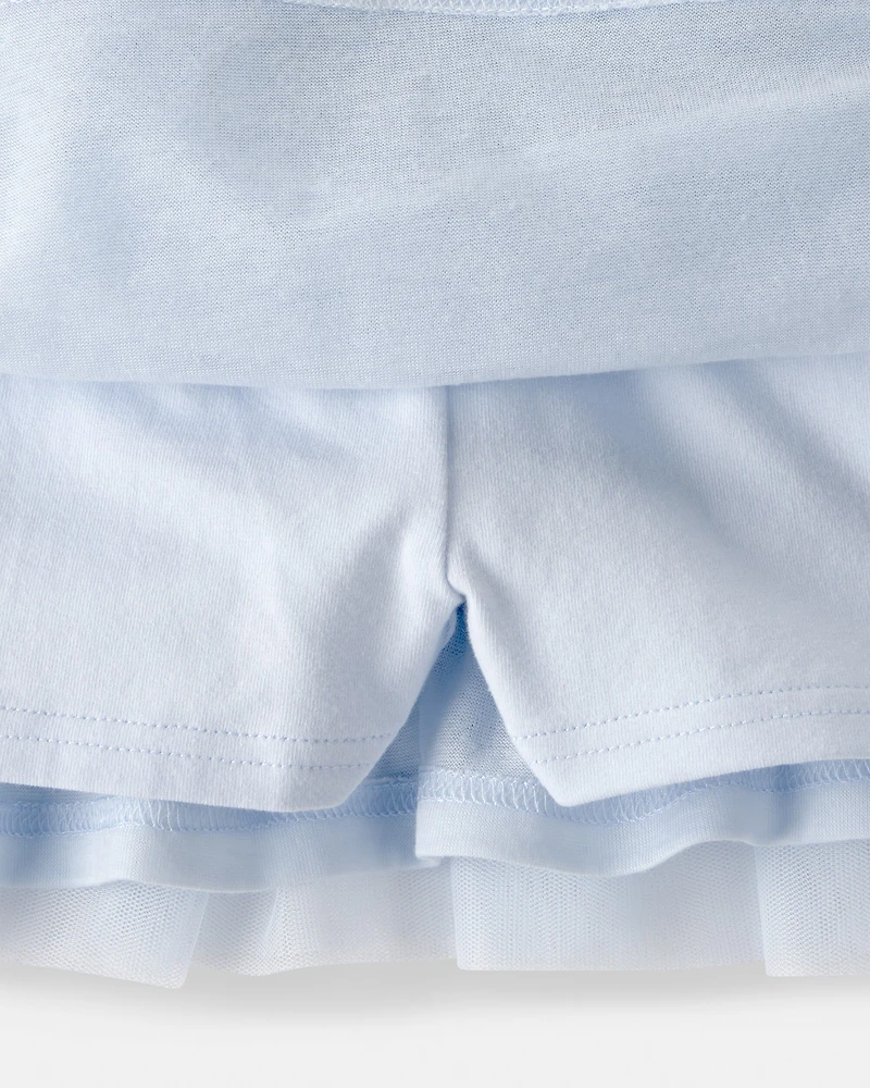 Toddler Girl Disney© Cinderella Glitter Tulle Skort - Blue