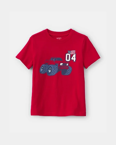 Toddler Boy Fourth Of July Monster Truck Graphic Tee - Red