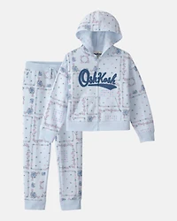 Girls 2-Piece Floral OshKosh Logo Layering Set