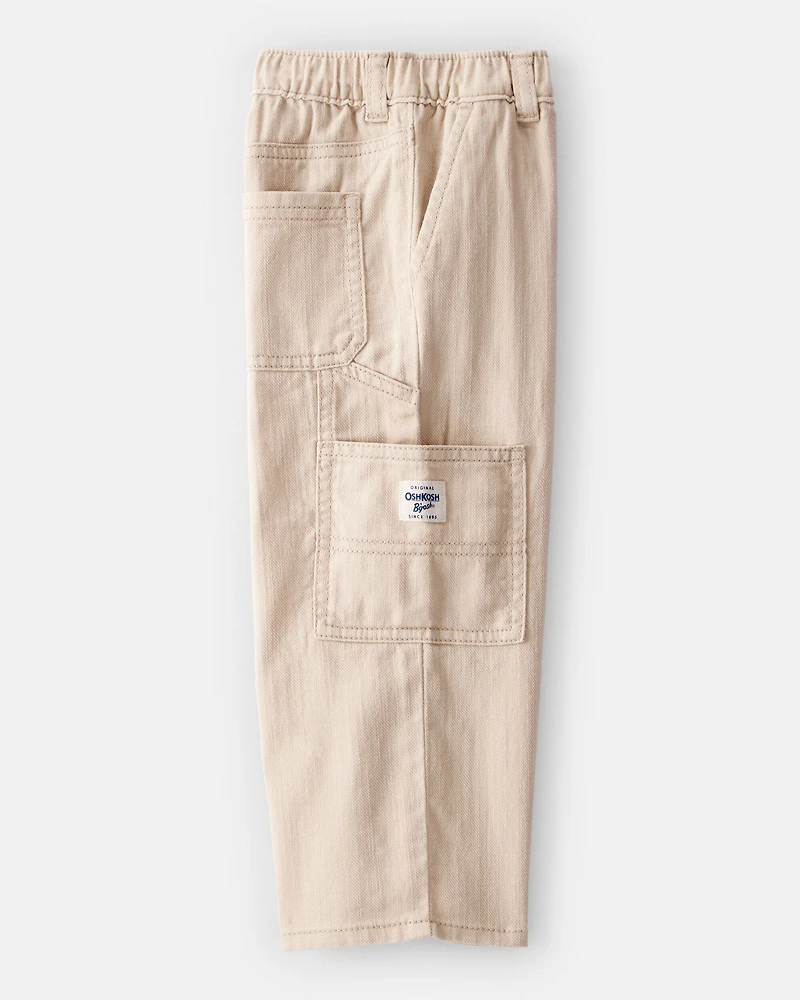 Toddler Boy  Wide-Leg Carpenter Twill Pants - Khaki