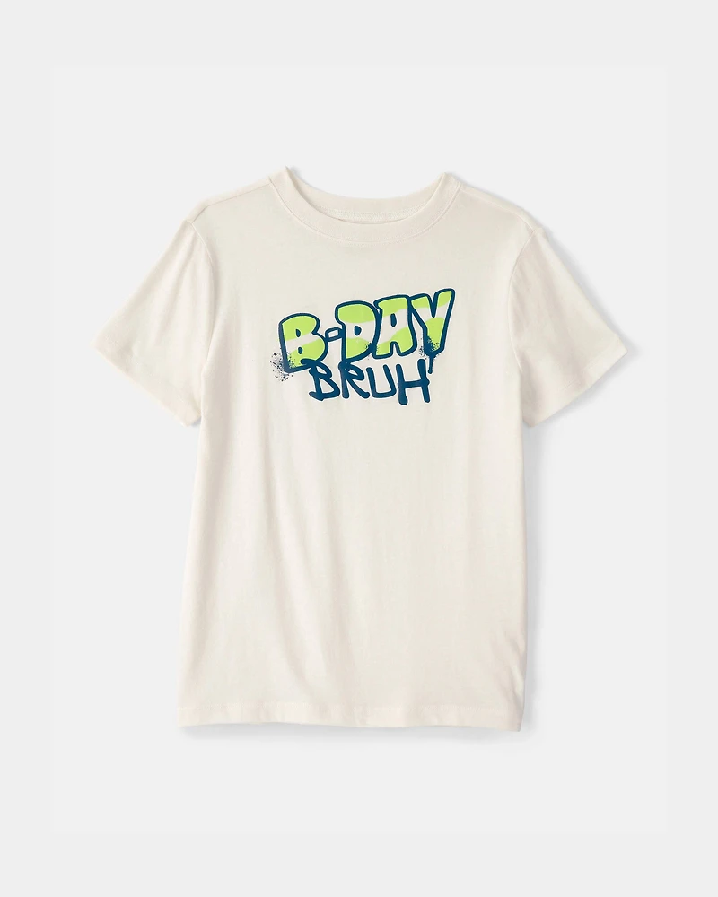 Boys 'B-Day Bruh' Graphic Tee - Ivory