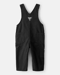 Baby Boy Herringbone Overalls - Black