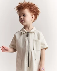 Toddler Day Out™ Cropped Jumpsuit - Cream