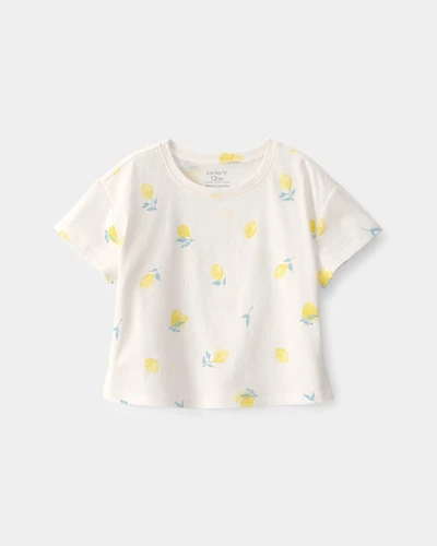 Baby Girl Lemon Relaxed Top - Cream