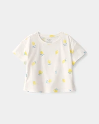 Baby Girl Lemon Relaxed Top - Cream