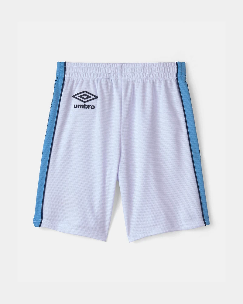 Kid Umbro Argentina Mesh Soccer Shorts - Light Blue/White