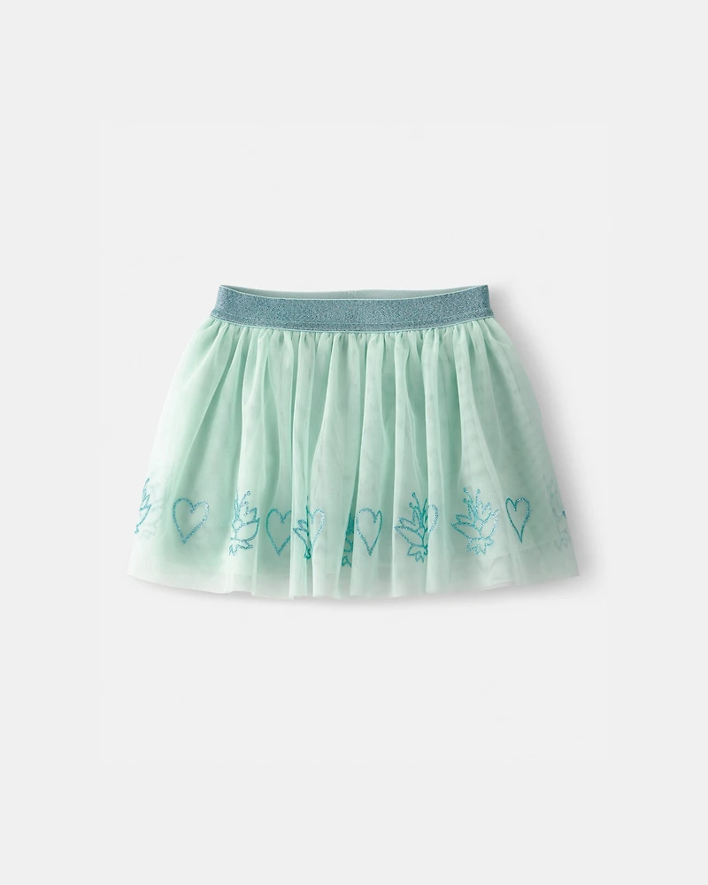 Toddler Girl Disney© Tiana Glitter Tulle Skort - Green