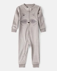 Baby Boy Raccoon DreamPlush Snug Fit Long-Sleeve 2-Way Zip Pajamas