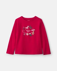Girls 'Christmas Girly!' Long-Sleeve Graphic Tee - Red