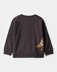 Toddler Boy Halloween Trick or Treat Dinosaur Pullover - Black