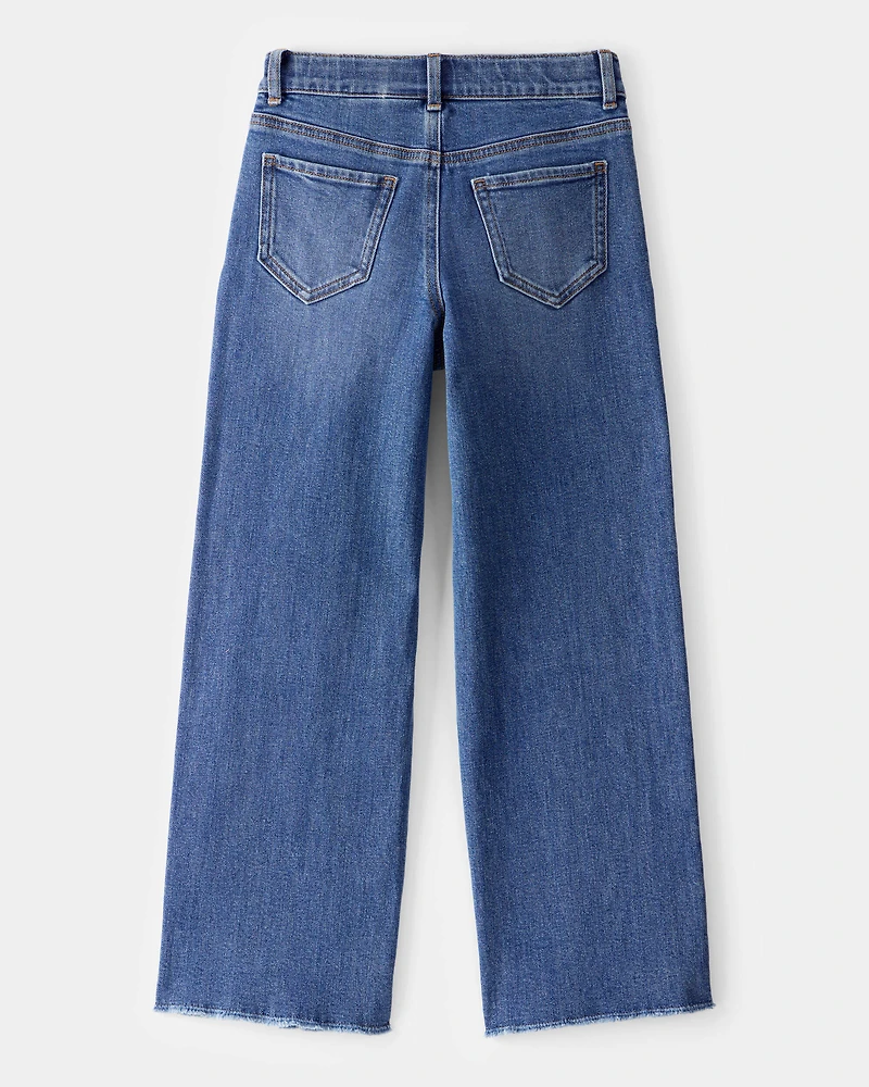 Girls High Rise Distressed Denim Jeans - June Wash