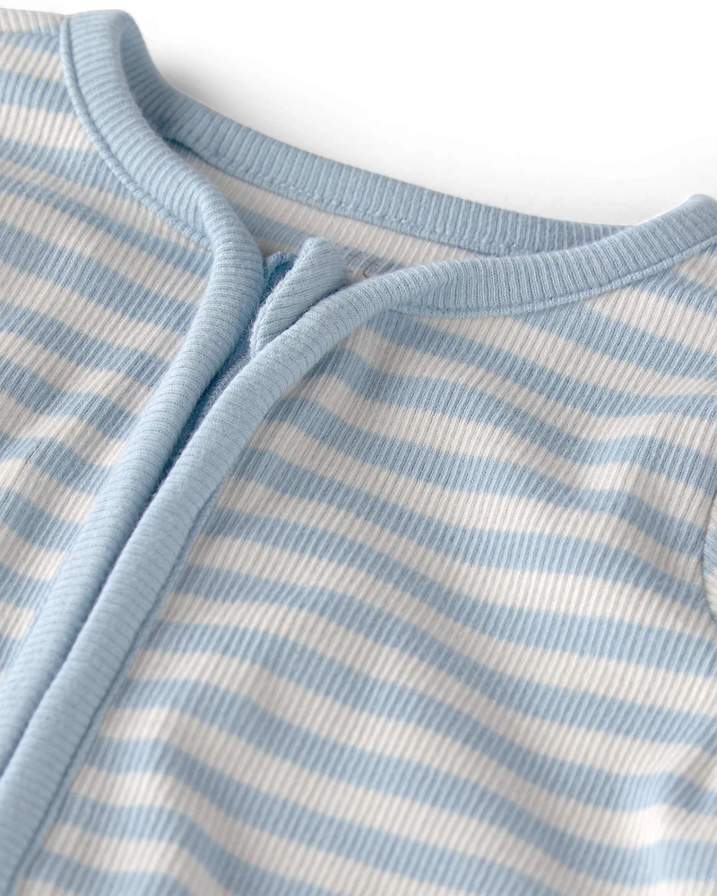 Baby Organic Cotton Sleep & Play Pajama in Stripes