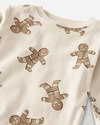Baby Organic Cotton Pajamas Set in Gingerbread Man Print