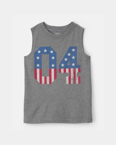 Boys Fourth of July Graphic Tank - Grey
