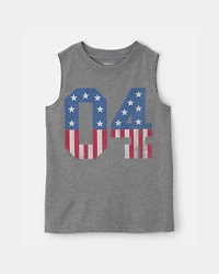 Boys Fourth of July Graphic Tank - Grey