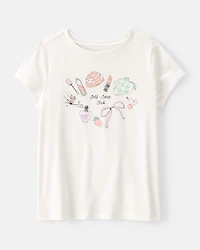 Girls 'Self Care Club' Short-Sleeve Graphic Tee - Ivory