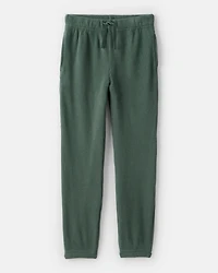 Girls Waffle Knit Joggers - Green