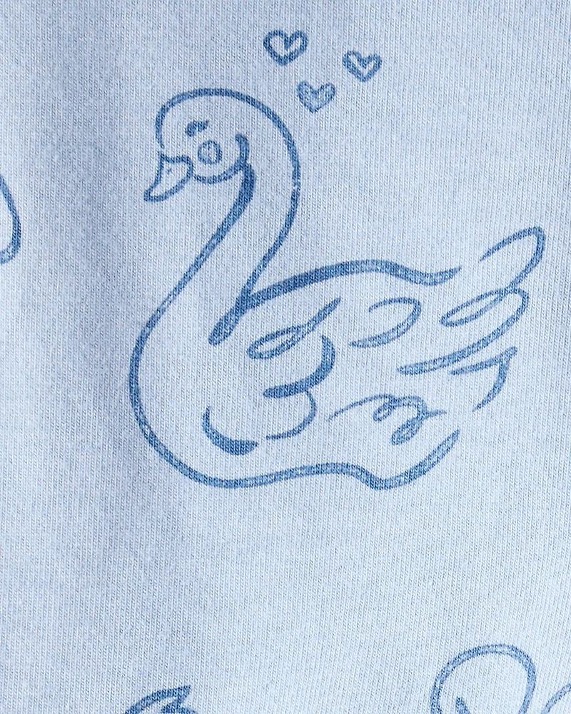 Baby Girl Bow Icon Pull-On Stretch Leggings - Blue