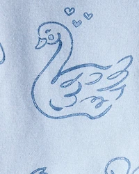 Baby Girl Bow Icon Pull-On Stretch Leggings - Blue