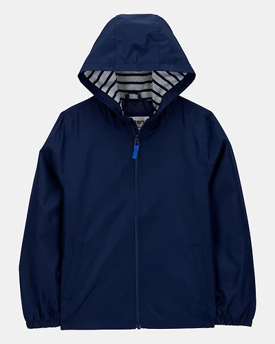 Boys Solid Windbreaker Jacket - Navy