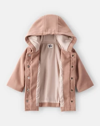 Baby Boy Long-Sleeve Hooded Fashion Jacket - Brown