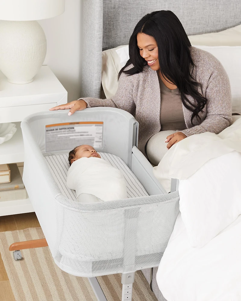 Cozy-Up 2-in-1 Bedside Sleeper & Bassinet Fitted Sheet - Grey Clouds