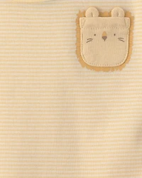Baby 2-Pack Lion Short-Sleeve Rompers - Yellow/Ivory