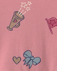 Toddler Girl School Spirit Long-Sleeve Dress - Pink