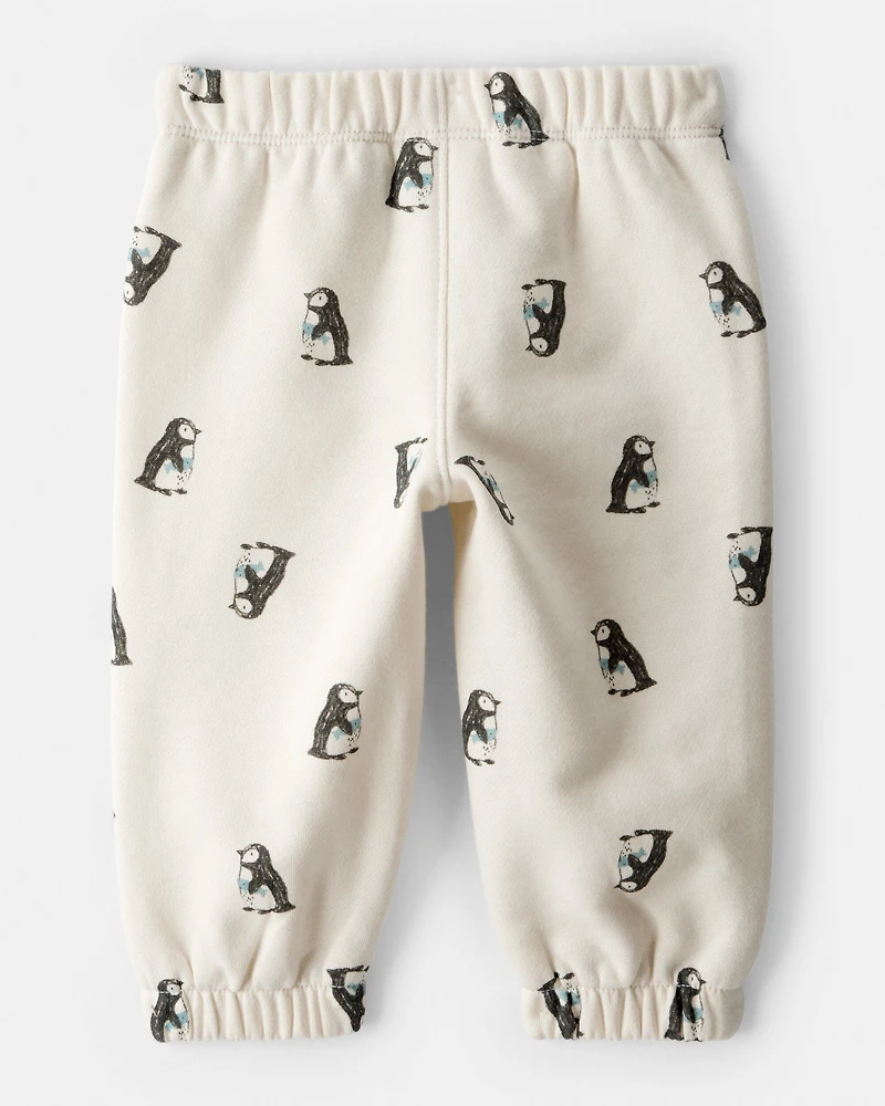 Baby Boy 2-Piece DayDream Fleece Penguin Sweatshirt & Pant Set - Cream