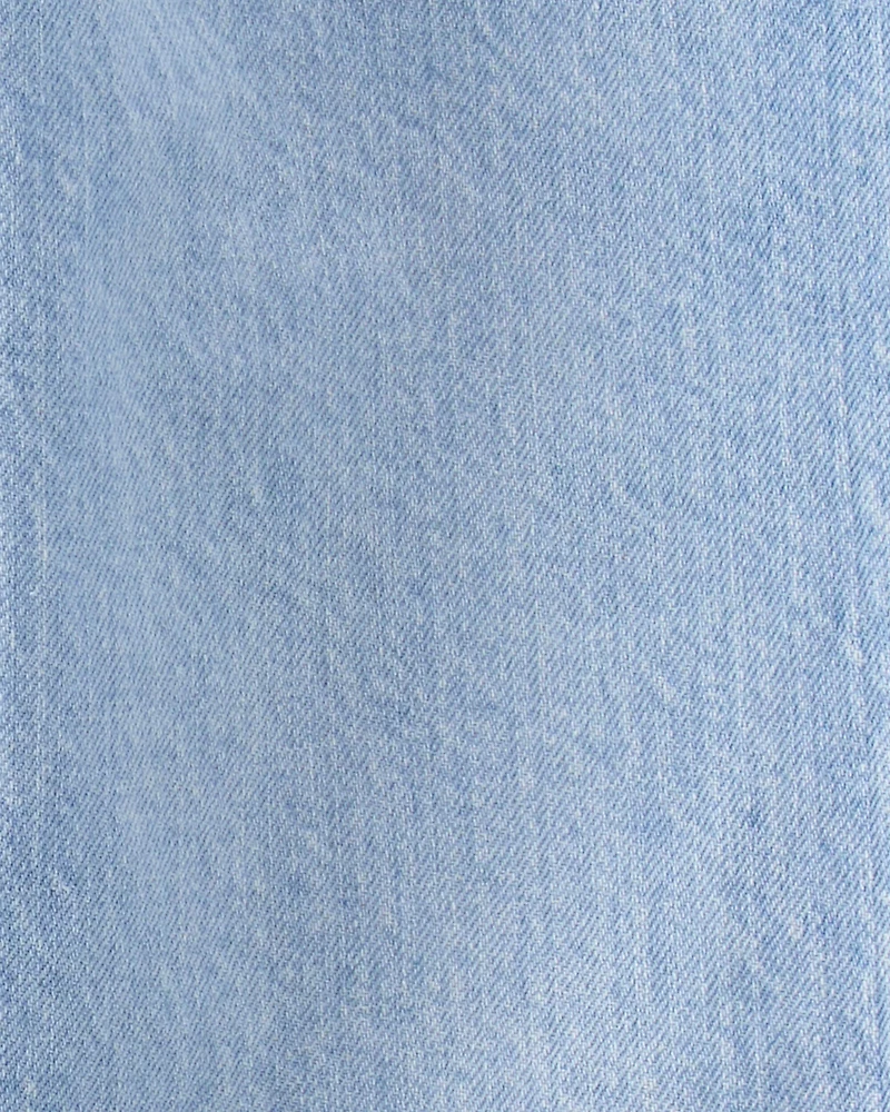 Boys Baggy Iconic Denim Carpenter Pants - Faded Wash